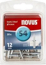 Novus 045-0037 Blindklinknagel (Ø x l) 4 mm x 12 mm Staal Staal 20 stuk(s)