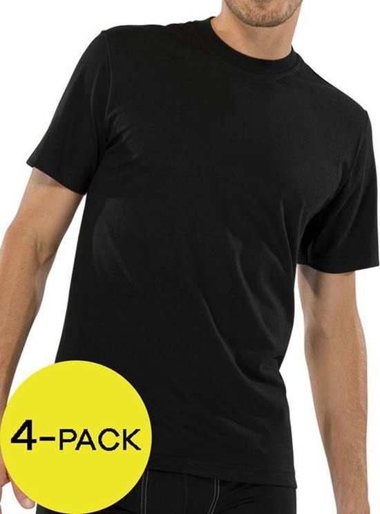 American T-shirt 4-pack zwart L