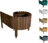 Floranica® Rollborder | Flexibele houten omheining | Briun | hoogte 40cm | lengte 203cm (kan worden ingekort) | geïmpregneerd dennenhout | 4 maten | perkrand | gazonrand | palissad