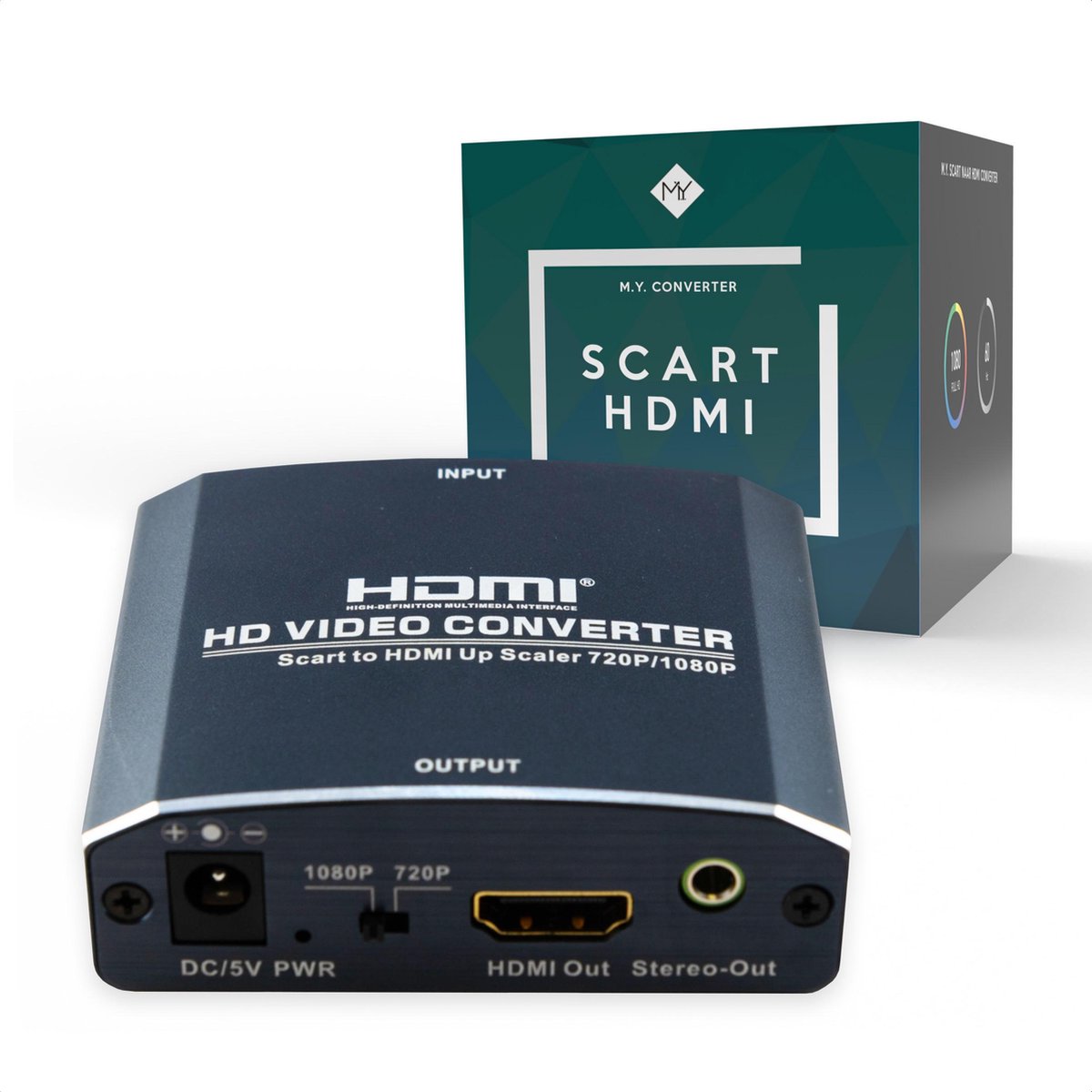 M.Y.© Premium Scart naar HDMI Converter – Full HD converter – Inclusief DC/5V POWER-Kabel – Omvormer Scart HDMI + Audio - M.Y.