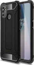 OnePlus Nord N100 hoesje - MobyDefend Dubbelgelaagde Shockproof Pantsercase - Zwart - GSM Hoesje - Telefoonhoesje Geschikt Voor: OnePlus Nord N100