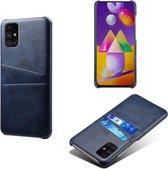 Samsung Galaxy M11 / A11 hoesje - MobyDefend Lederen Backcover Met Vakjes Voor Pasjes - Blauw - GSM Hoesje - Telefoonhoesje Geschikt Voor: Samsung Galaxy M11