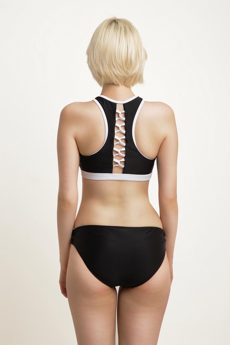 Dames bikini sport met gevlochten detail - Zwart — afbeelding 4