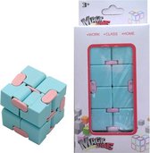 Fidget Kubus Infinity Cube Magic Finger Spinner Friemelkubus Blauw Roze Pastel - Fidget Toys