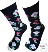 Verjaardag cadeau - Moederdag cadeau - Moeder sokken -Moederdag - Bloemen sokken - Leuke sokken - Vrolijke sokken - Luckyday Socks - Sokken met tekst - Aparte Sokken - Socks waar je Happy van