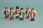 Notenkrakers als kerstboomhangers | set van 6 stuks | 7,5 cm hoog