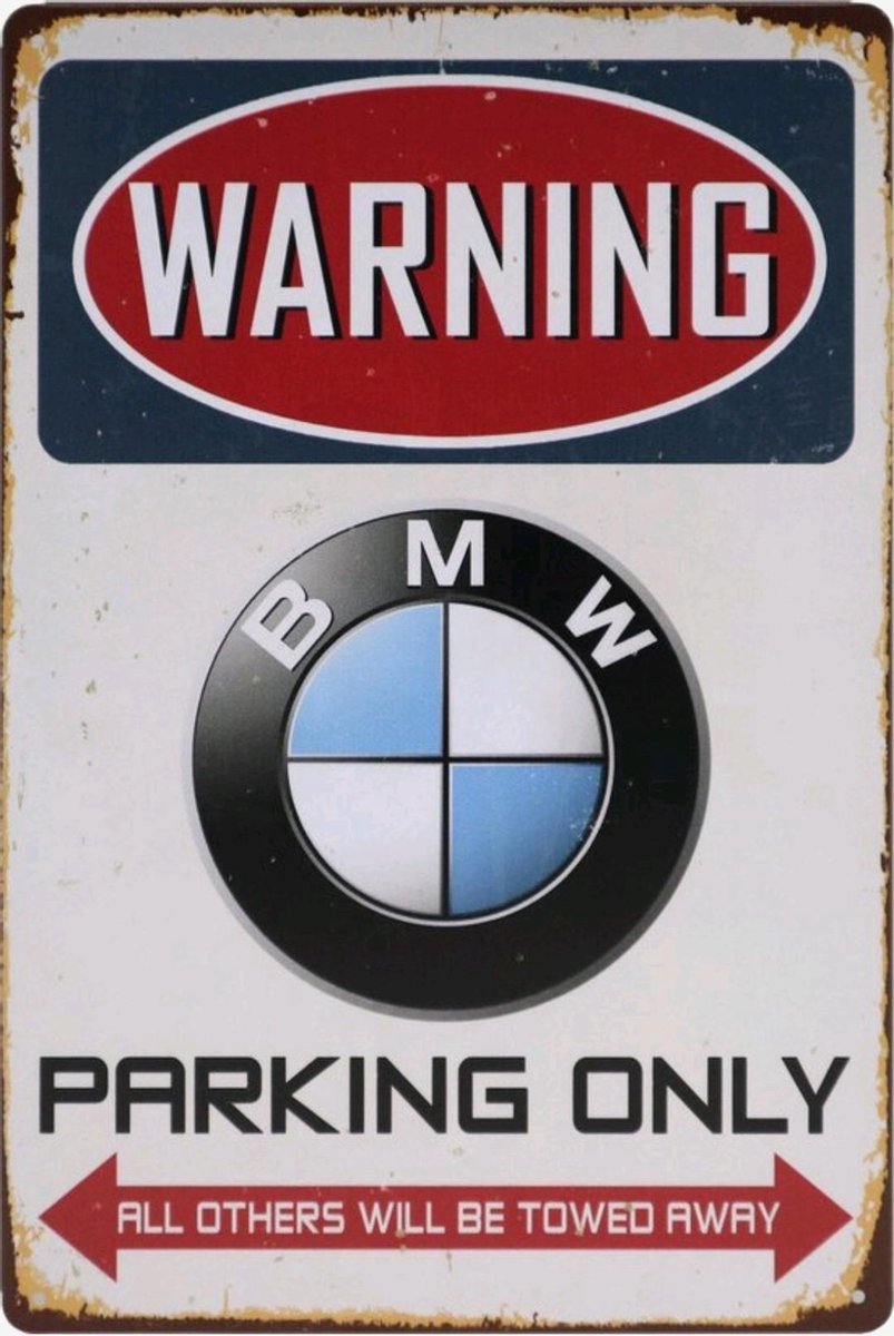 BMW PARKING ONLY Sign/ bord voor op de oprit/ garage | bol.com