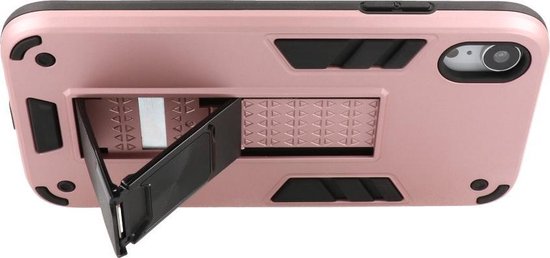 Coque iPhone XR - Tough Armor Hardcase - Coque de téléphone avec fonction de support - Couverture arrière Bestcases - Rose