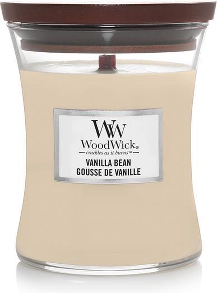 Woodwick Hourglass Medium Geurkaars Vanilla Bean