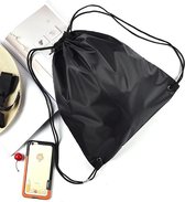Zwarte gymtas -zwarte zwemtas - cadeau - gym - sport - gymtas -  school - geschenk - kinderen -trekkoord tas -zwarte trekkoord tas