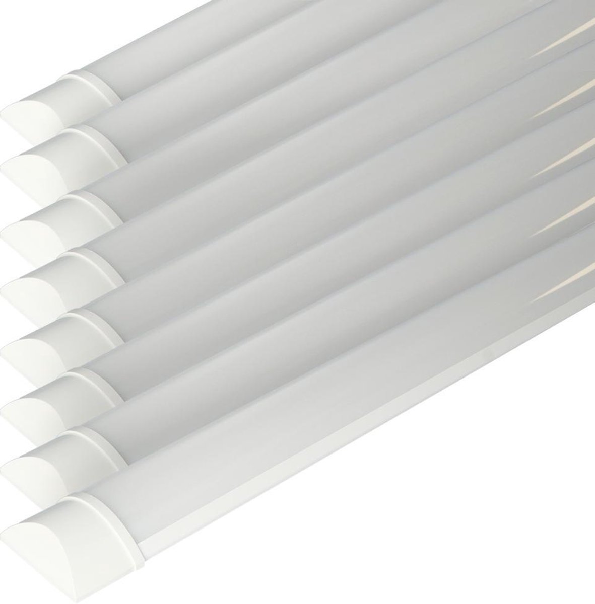 8x HOFTRONIC - LED Batten 60cm - 20W 2400 Lumen - 6400K Daglicht wit - LED TL Armatuur - Voor werkplaats, schuur en als onderbouwverlichting - Incl. montageklemmen & quick connector - 5 jaar garantie