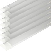 8x HOFTRONIC - LED Batten 60cm - 20W 2400 Lumen - 6400K Daglicht wit - LED TL Armatuur - Voor werkplaats, schuur en als onderbouwverlichting - Incl. montageklemmen & quick connector - 5 jaar 