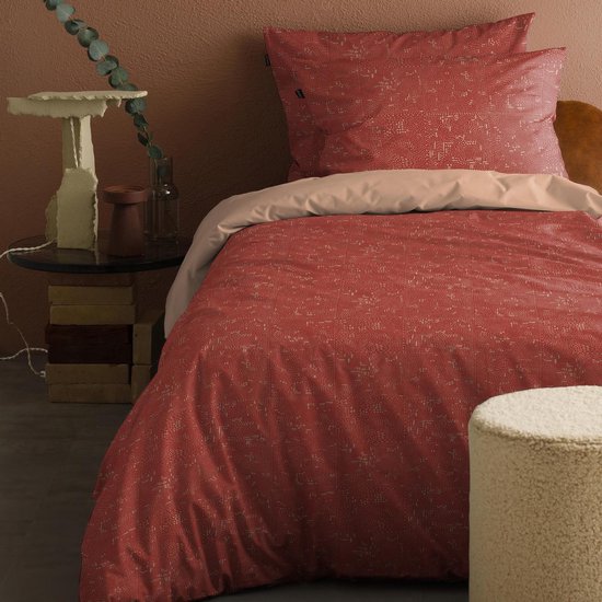 Damai - Dekbedovertrekset - Bio Katoen - 140x200/220 cm - Rood + 1 kussensloop 60x70 van Damai — afbeelding 2
