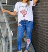 Skinny Jeans- Maat 36/S- flower jeans-