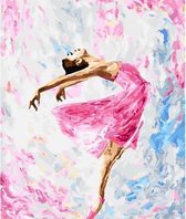 Schilderenopnummers.com® - Schilderen op nummer volwassenen - Roze Ballerina - 50x40 cm - Paint by numbers