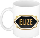 Elize naam cadeau mok / beker met gouden embleem - kado verjaardag/ moeder/ pensioen/ geslaagd/ bedankt