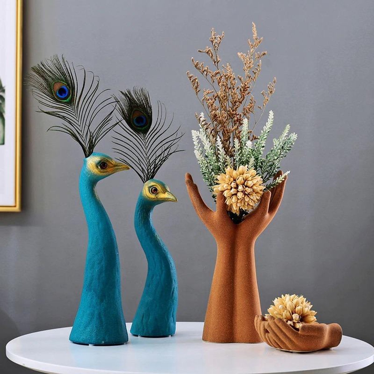 NUOBESTY Pauwveren 25-30cm - 10 Stuks Bulk Pluimen Voor Vaasdecoratie, Bruiloft & DIY Handwerk