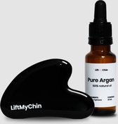 Obsidian Gua Sha massage schraper + Pure Argan 100% natuurlijk