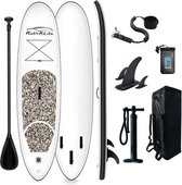 Funwater Feath-R-Lite SUP board - Zwart - Opblaasbaar - Ideaal beginnersboard - Compleet pakket - Verkrijgbaar in 5 kleuren