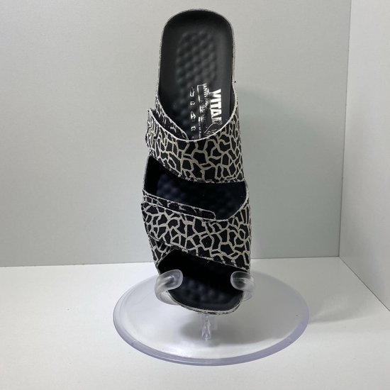 VITAL -Dames model Tina-Giraffe 21600 – slipper – muiltje – zwart  – maat 39