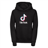 Tik Tok Hoodie - TikTok Sweater - Zwarte Hoodie - Maat S