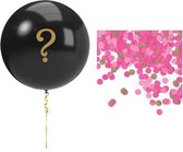 Witbaard Ballonkit Gender Reveal Roze Folie Zwart/roze