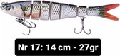 Realistische kunstaas "Multiplaza" met 8 swimbait - segmenten 14 cm - 27 gram - Lokaas - Hengelsport - vissen - snoek - 3d ogen - levendig - roofvissen - karper