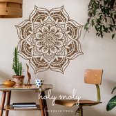 XL Mandala sjabloon - Holy Moly - herbruikbare mandala stencil - kunststof- 130x130cm - made in Amsterdam - grote mandala muur sjabloon - XXL mandala achter je bank of bed - gemakk