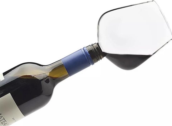Wijnglas direct uit fles | kado | wijn gadget | hilarisch cadeau |  wijnliefhebber | bol.com
