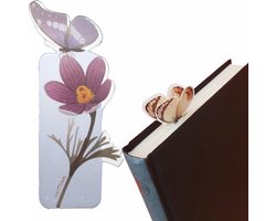 Boekenlegger Vlinder & Bloem – Bladwijzer - Bookmark – Kaartje – Krokus - Kleine Cadeautjes