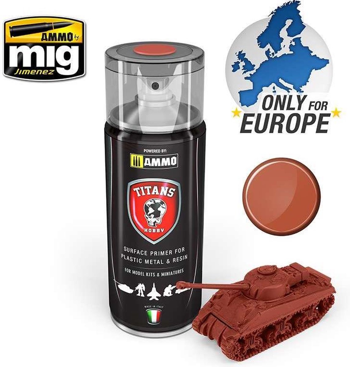 AMMO by Mig Jimenez Hobbyverf Acrylverf - MIG TTH113 Rust Base - Matt - Primer - Acryl spray Verf spuitbus - 400 ml
