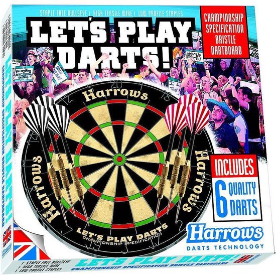 Harrows Let's Play dartbord, inclusief 2 sets van 3 stuks darts | bol.com