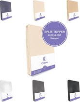 Cillows Excellent Jersey Hoeslaken voor Split Topper - 160x210 cm - (tot 5/12 cm hoogte) – Creme