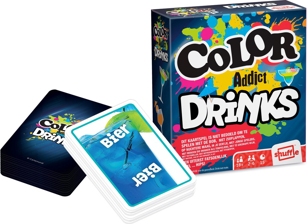 Shuffle  - Color Addict Drinks - Kaartspel - Familiespel - Nederlands