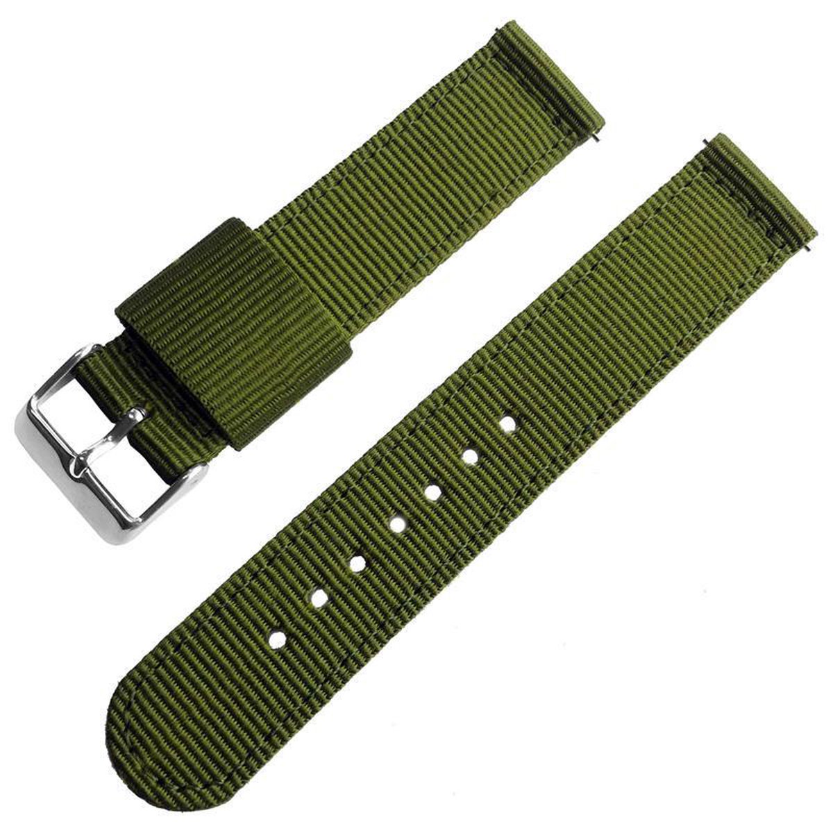 Two Piece NATO RAF Horlogeband Nylon Legergroen 18mm