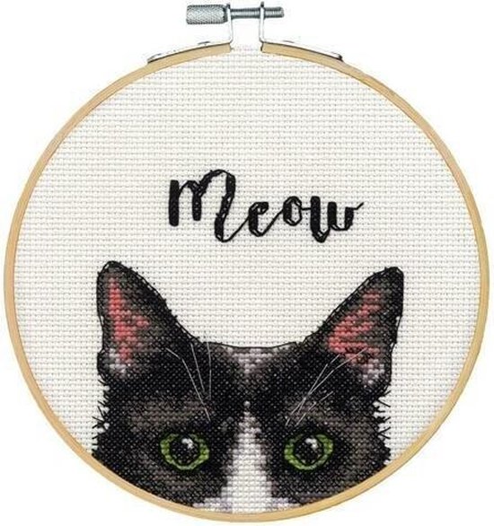 Katten Borduurpakket | Meow Cat | Volwassenen| DIY kit | Borduren |  Dimensions |... | bol.com
