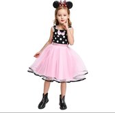 Minnie Mouse, jurkje, stippen, zwart, roze (mt 80/86)