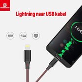 iPhone oplaadkabel - Lightning naar USB kabel - 3A Lightning kabel - USB naat Lightning kabel Weave Metal - Data kabel - fast charging - LitaLife