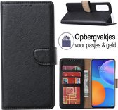 Huawei Psmart 2021 Book case - Boek cover - Portemonnee hoes - P Smart 2021 Hoesje wallet hoes - ZWART - EPICMOBILE