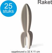25 ST Raket 3D puzzel - piepschuim - isomo - vormen - knutselen - handarbeid - school - vereniging