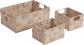 J-Line Set Van 3 Manden Rechthoek Riet Wit