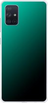 Samsung Galaxy A71 - Smart cover - Lichtblauw Zwart - Transparante zijkanten