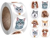 Sluitsticker - Sluitzegel – Dieren | Hond – Kat - Poes | Dier - Animals | Kaart - Envelop | Envelop stickers | Cadeau - Gift - Cadeauzakje - Traktatie | Leuk inpakken | Beloning Kinderen - Beloningsstickers | Jongens - Meisjes