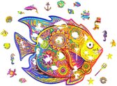123puzzles - Kleurrijke Houten Dieren Puzzel Vis A4