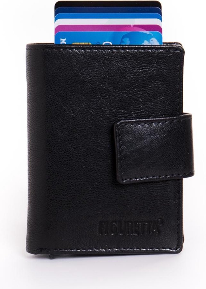 Creditcardhouder met Muntvak, Multitool en RFID Blokkeerkaart | Kleine Portemonnee van Koolstof voor Heren (groen en zwart