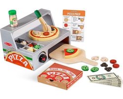 foto van Melissa & Doug Houten pizzacorner Bereiden en bakken (34-delig)