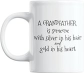 Studio Verbiest - Mok - Opa / Grootvader / Grandpa - A grandfather is someone with silver in his hair and gold in his heart (3) 300ml