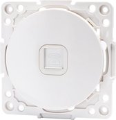 Telefoon Stopcontact - Wandcontactdoos - Aigi Jura - Inbouw - Rond - Kunststof - 1-voudig RJ11 - Wit - BES LED