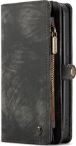 Caseme Bookcase / 2in1 Case Hoesje - Geschikt voor Apple iPhone 12 Mini - Gsm case - Zwart