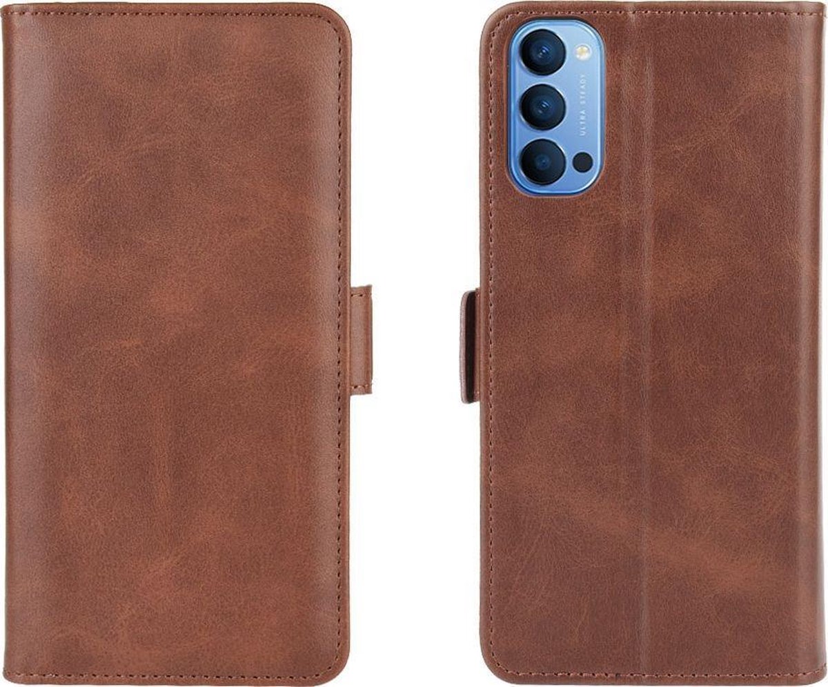 Mobigear Telefoonhoesje geschikt voor OPPO Reno 4 Hoesje | Mobigear Slim Magnet Bookcase Portemonnee | Pasjeshouder voor 3 Pasjes | Telefoonhoesje voor Pinpas / OV Kaart / Rijbewijs - Bruin